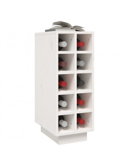 Portabottiglie Bianco 23x34x61 cm in Legno Massello di Pino