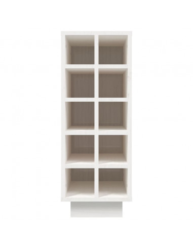 Portabottiglie Bianco 23x34x61 cm in Legno Massello di Pino