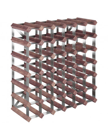 Portabottiglie per 42 Bottiglie Legno Massello di Pino Marrone