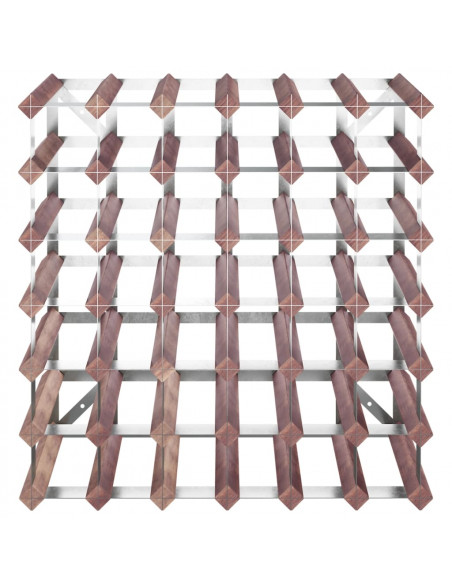 Portabottiglie per 42 Bottiglie Legno Massello di Pino Marrone