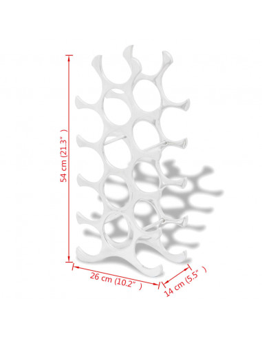 Portabottiglie da Tavola in Alluminio per 15 Bottiglie Argento