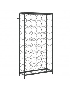 Portavini da 45 Bottiglie Nero 54x18x100cm in Ferro Battuto 2