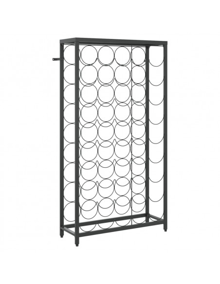 Portavini da 45 Bottiglie Nero 54x18x100cm in Ferro Battuto