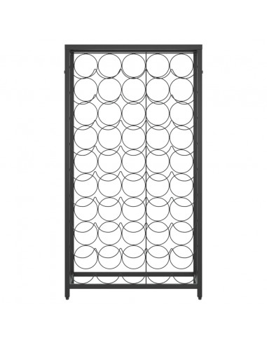 Portavini da 45 Bottiglie Nero 54x18x100cm in Ferro Battuto