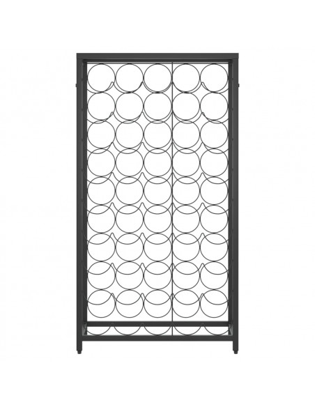 Portavini da 45 Bottiglie Nero 54x18x100cm in Ferro Battuto