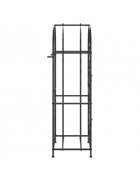 Portavini da 41 Bottiglie Nero 45x36x120cm in Ferro Battuto