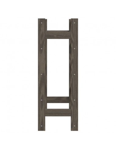 Portabottiglie per 20 Bottiglie Grigio Legno Massello di Pino