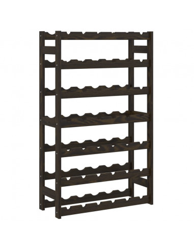 Portabottiglie per 42 Bottiglie Nero Legno Massello di Pino