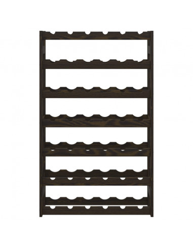 Portabottiglie per 42 Bottiglie Nero Legno Massello di Pino