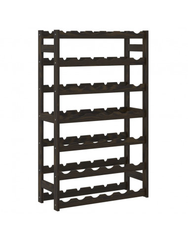 Portabottiglie per 42 Bottiglie Nero Legno Massello di Pino