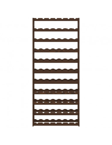 Portabottiglie per 77 Bottiglie Marrone Legno Massello di Pino