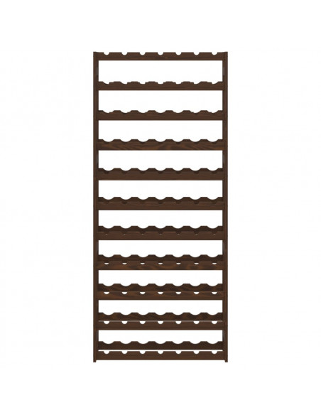 Portabottiglie per 77 Bottiglie Marrone Legno Massello di Pino