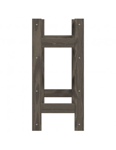 Portabottiglie per 16 Bottiglie Grigio Legno Massello di Pino