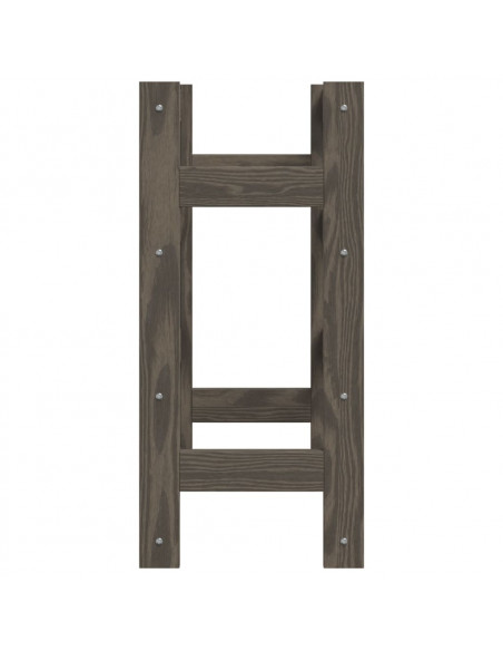 Portabottiglie per 16 Bottiglie Grigio Legno Massello di Pino