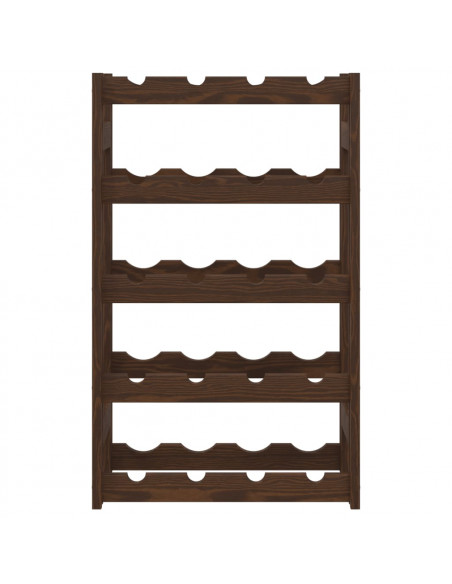 Portabottiglie per 20 Bottiglie Marrone Legno Massello di Pino