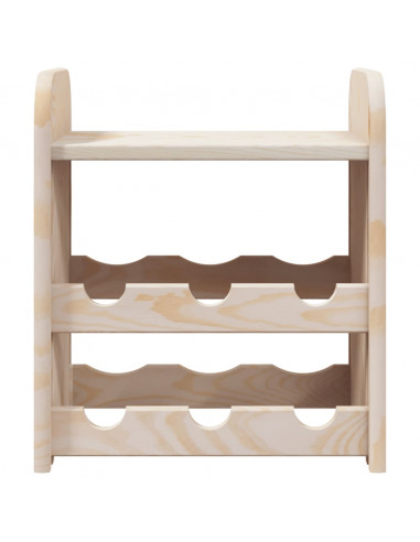 Portabottiglie con Ripiano 33x25x37cm in Legno Massello di Pino