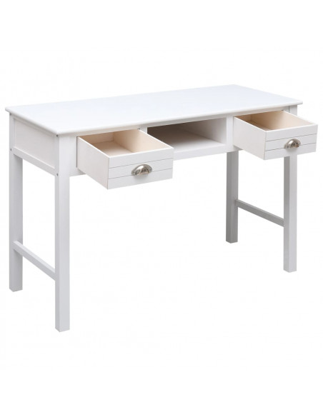 Scrivania Bianca 110x45x76 cm in Legno