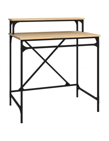 Scrivania Rovere Sonoma 80x50x90 cm Legno Multistrato e Ferro
