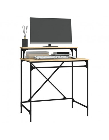 Scrivania Rovere Sonoma 80x50x90 cm Legno Multistrato e Ferro