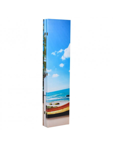 Paravento Pieghevole 200x170 cm con Stampa Spiaggia