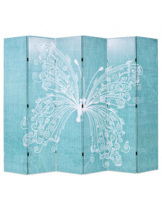 Paravento Pieghevole 228x170 cm Stampa Farfalla Blu 2