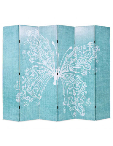 Paravento Pieghevole 228x170 cm Stampa Farfalla Blu