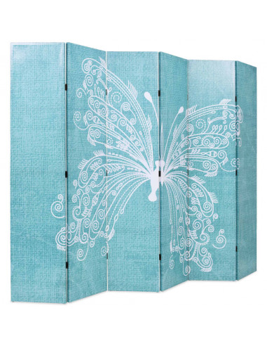 Paravento Pieghevole 228x170 cm Stampa Farfalla Blu