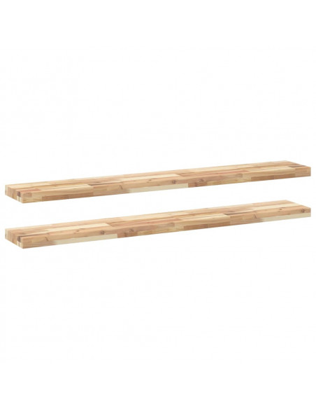 Mensole da Parete 2 pz 120x20x4 cm Legno Acacia Non Trattato