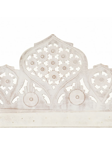 Divisorio 4 Pannelli Intagliato Bianco 160x165cm Mango Massello