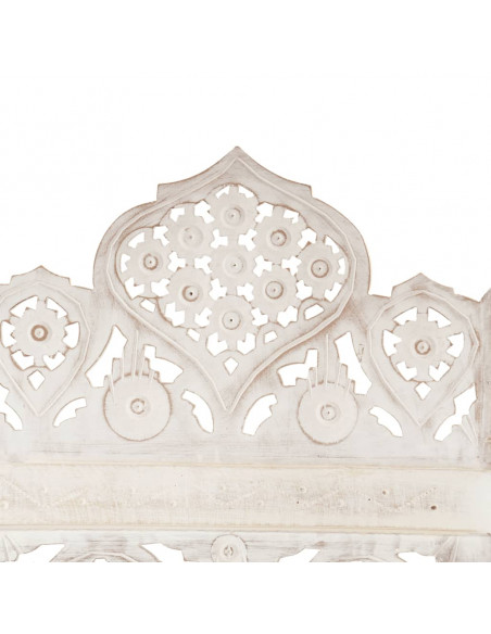 Divisorio 5 Pannelli Intagliato Bianco 200x165cm Mango Massello