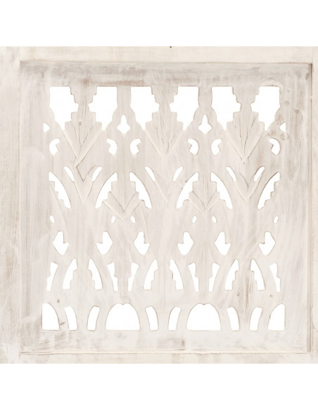 Divisorio 5 Pannelli Intagliato Bianco 200x165cm Mango Massello