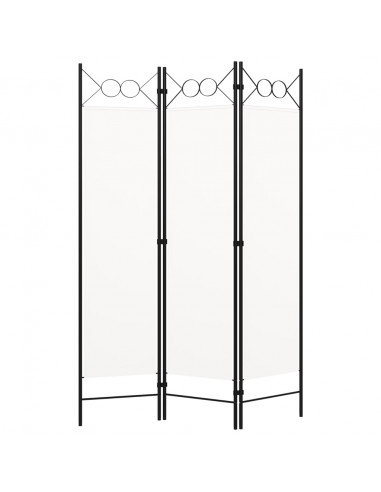 Paravento a 3 Pannelli Bianco 120x180 cm