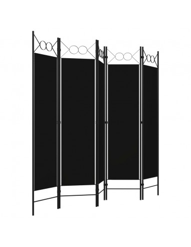 Paravento a 5 Pannelli Nero 200x180 cm