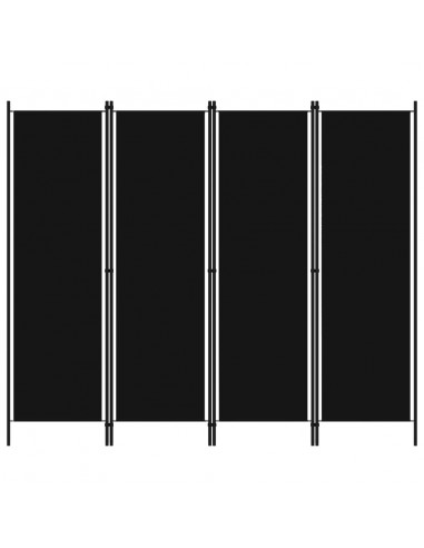 Paravento a 4 Pannelli Nero 200x180 cm
