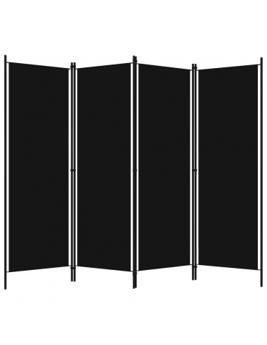 Paravento a 4 Pannelli Nero 200x180 cm