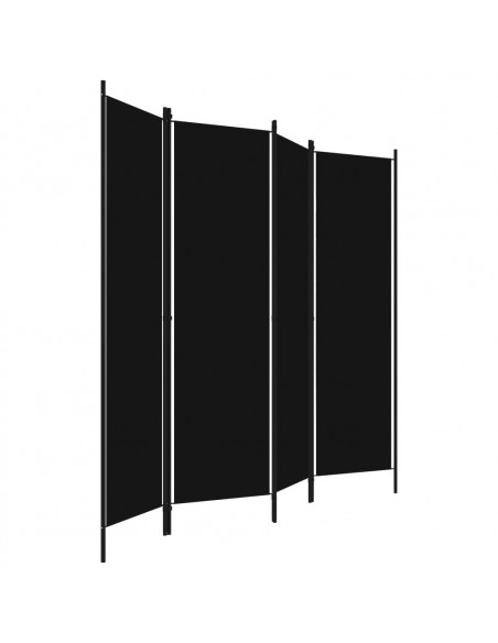 Paravento a 4 Pannelli Nero 200x180 cm