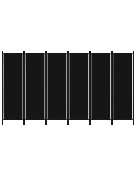 Paravento a 6 Pannelli Nero 300x180 cm