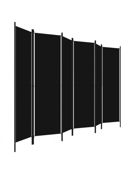 Paravento a 6 Pannelli Nero 300x180 cm