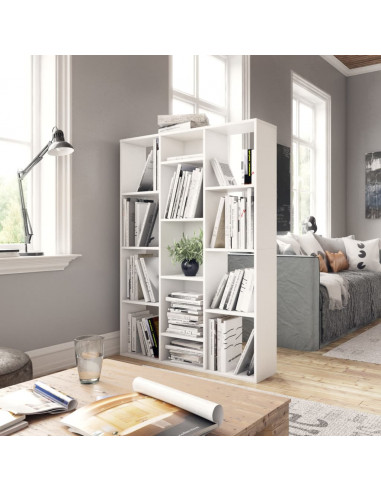 Libreria/Divisorio Bianco 100x24x140 cm in Legno Multistrato