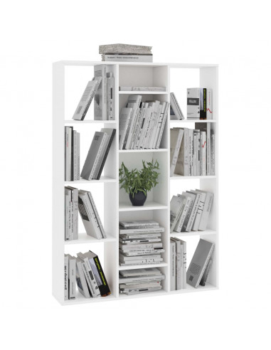Libreria/Divisorio Bianco 100x24x140 cm in Legno Multistrato