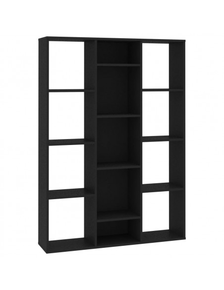 Libreria/Divisorio Nero 100x24x140 cm in Legno Multistrato