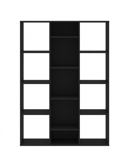 Libreria/Divisorio Nero 100x24x140 cm in Legno Multistrato