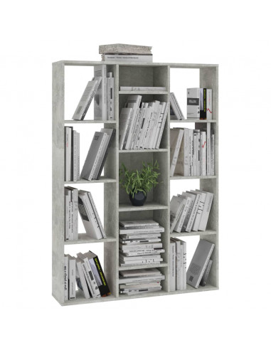 Libreria/Divisorio Grigio Cemento 100x24x140 cm in Multistrato