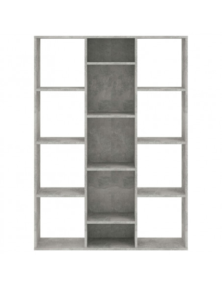 Libreria/Divisorio Grigio Cemento 100x24x140 cm in Multistrato