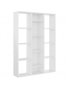 Libreria/Divisorio Bianco Lucido 100x24x140 cm in Multistrato 2