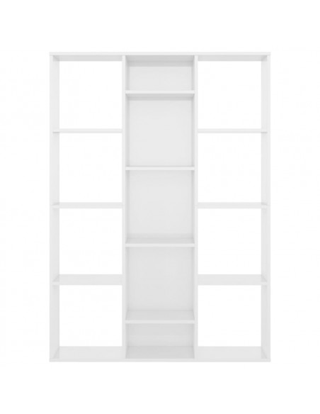 Libreria/Divisorio Bianco Lucido 100x24x140 cm in Multistrato