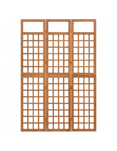 Divisorio a 3 Pannelli in Legno Massello di Abete 121x180,5 cm