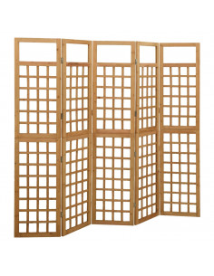Divisorio a 5 Pannelli in Legno Massello di Abete 201,5x180 cm 2