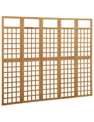 Divisorio a 5 Pannelli in Legno Massello di Abete 201,5x180 cm