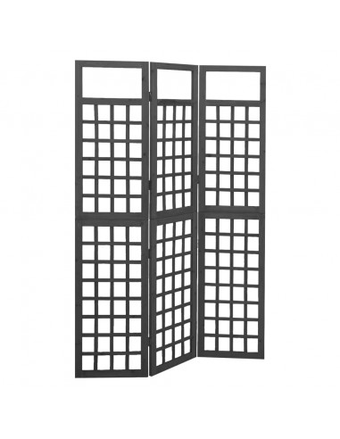 Divisorio a 3 Pannelli in Legno di Abete Nero 121x180 cm